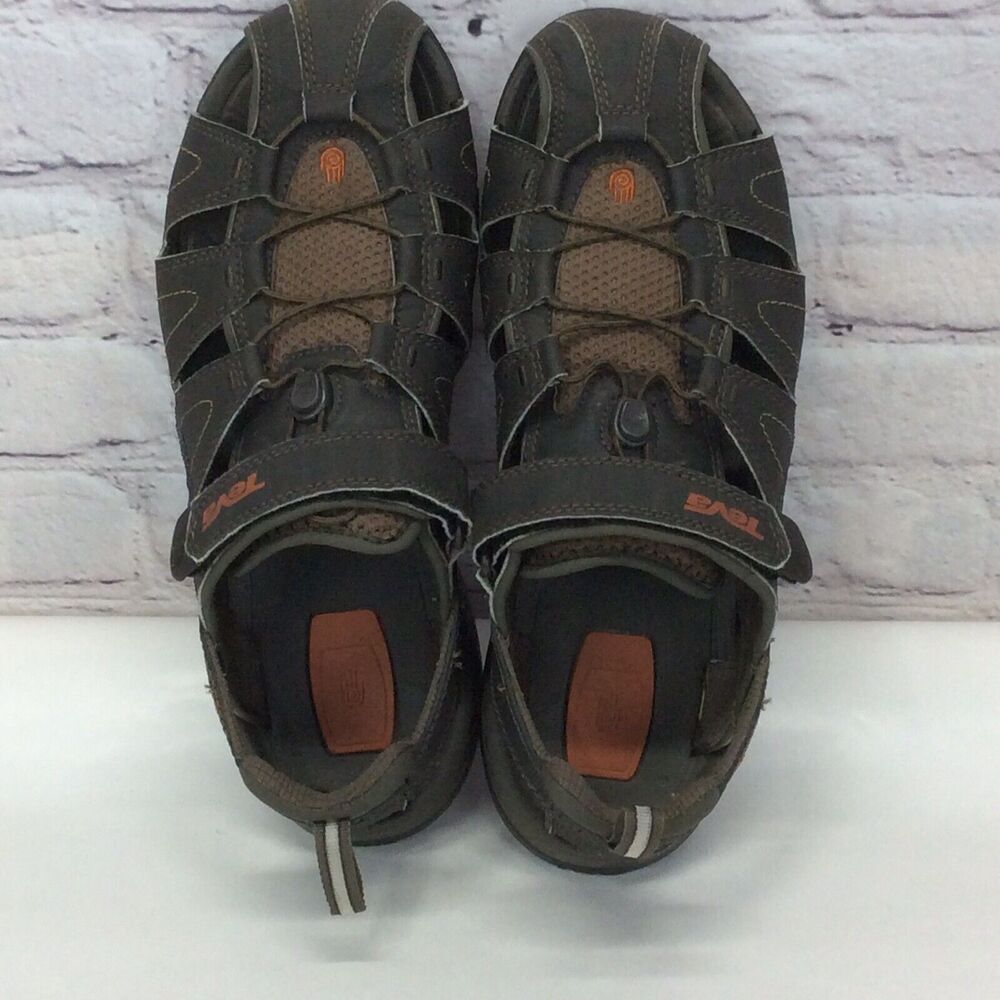 Teva Forebay Fisherman Sandals Men's Size 10 Brown Leather Rugged Outdoor Active - Picture 8 of 12